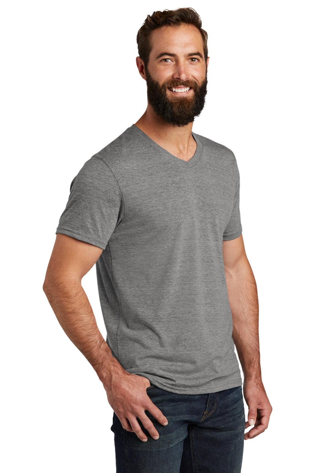 Aluminum Grey Allmade Unisex Tri-Blend V-Neck Tee AL2014
