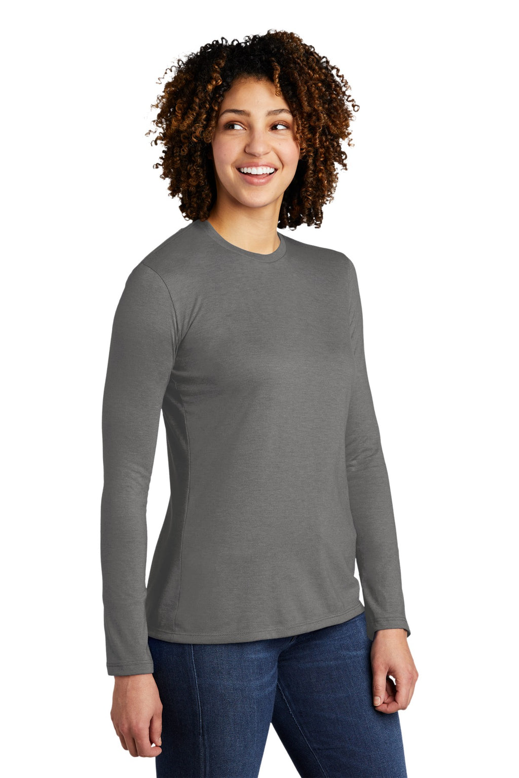 Aluminum Grey Allmade Women's Tri-Blend Long Sleeve Tee AL6008