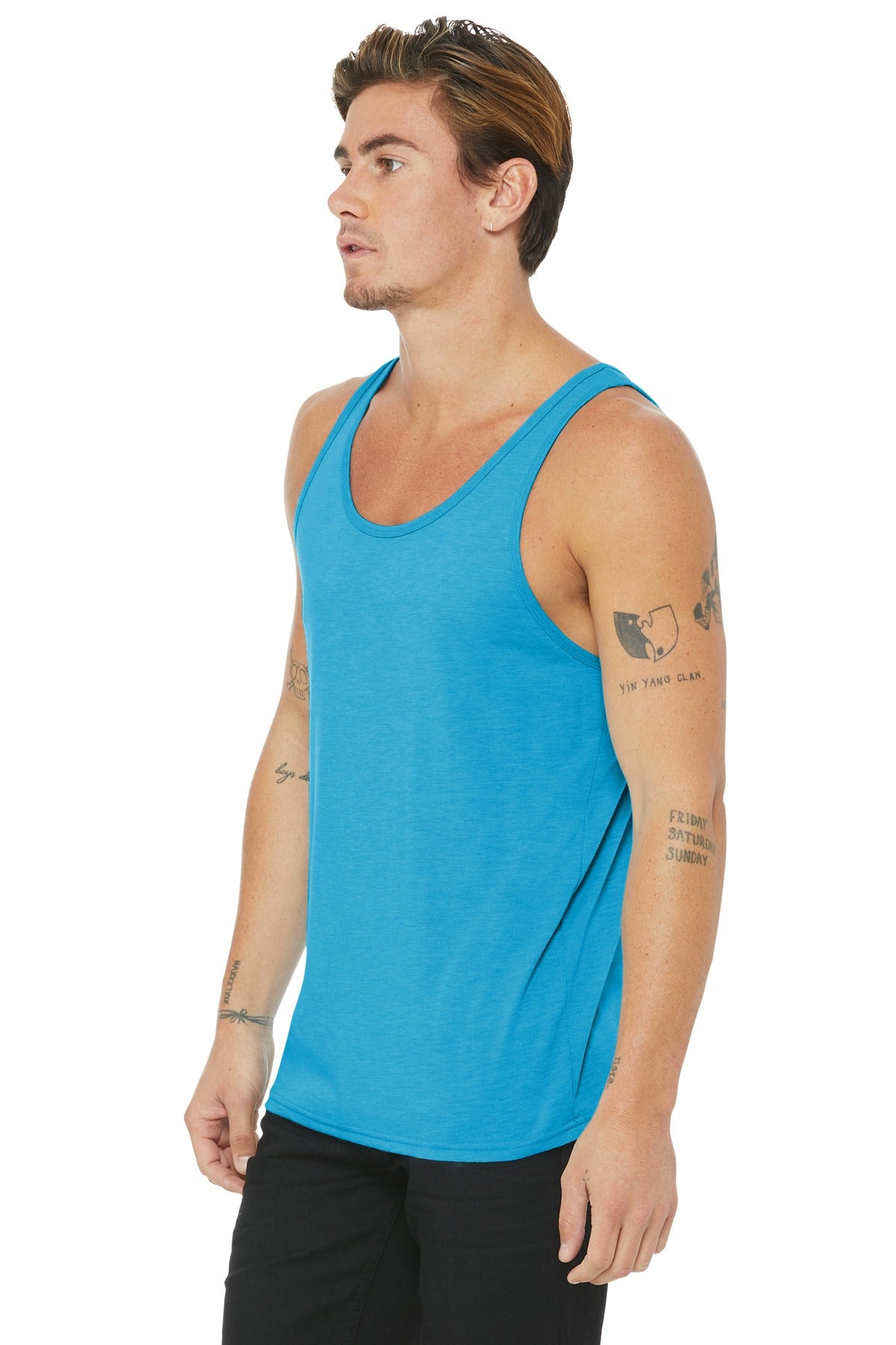 Aqua TB BELLA+CANVAS Unisex Jersey Tank. BC3480
