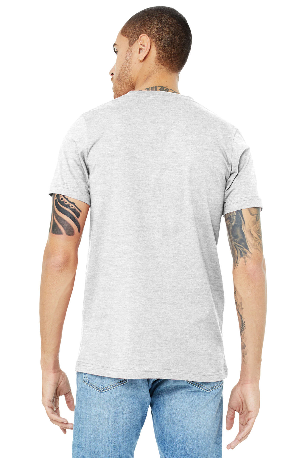 Ash BELLA+CANVAS Unisex Jersey Short Sleeve V-Neck Tee. BC3005