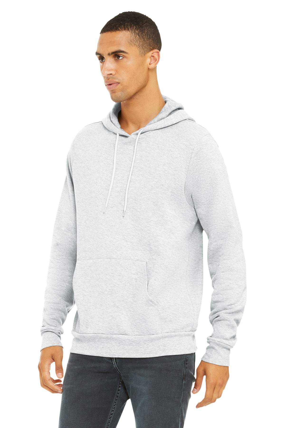 Ash BELLA+CANVAS Unisex Sponge Fleece Pullover Hoodie. BC3719