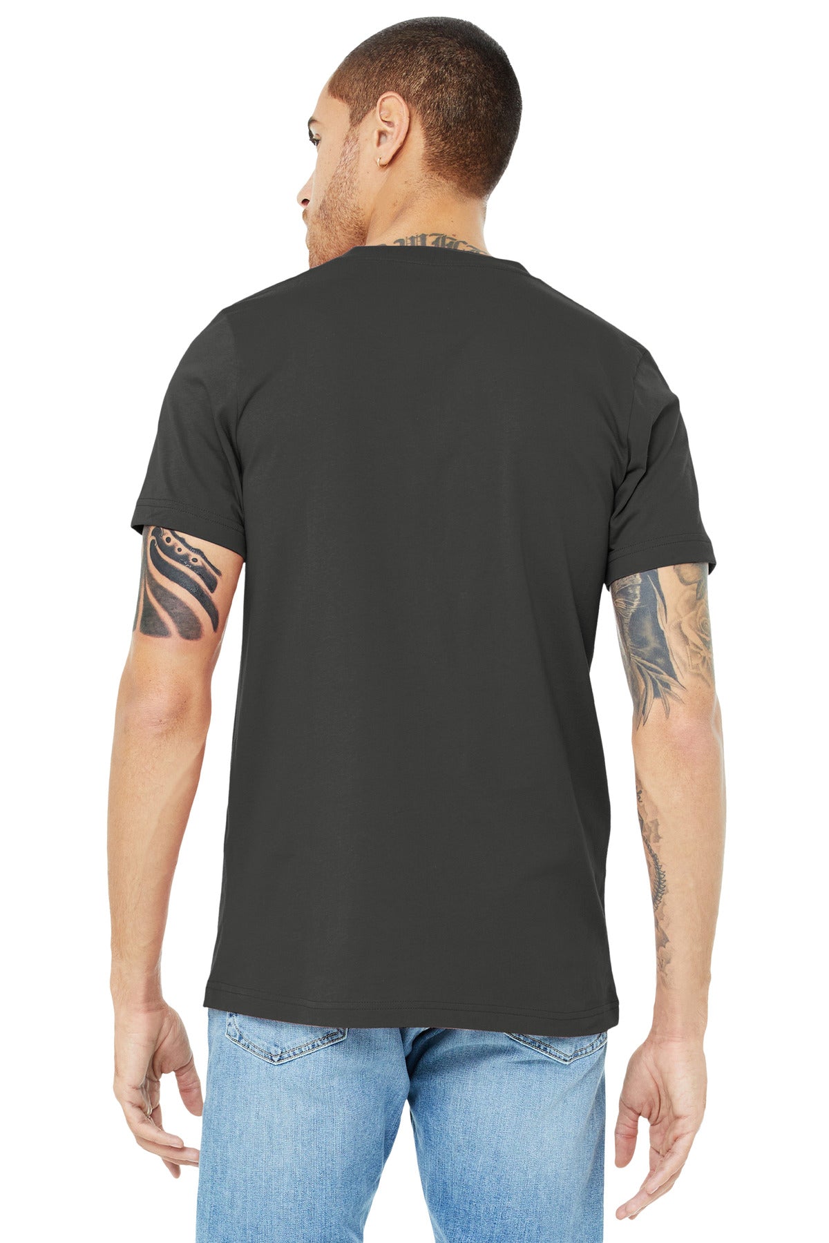 Asphalt BELLA+CANVAS Unisex Jersey Short Sleeve V-Neck Tee. BC3005