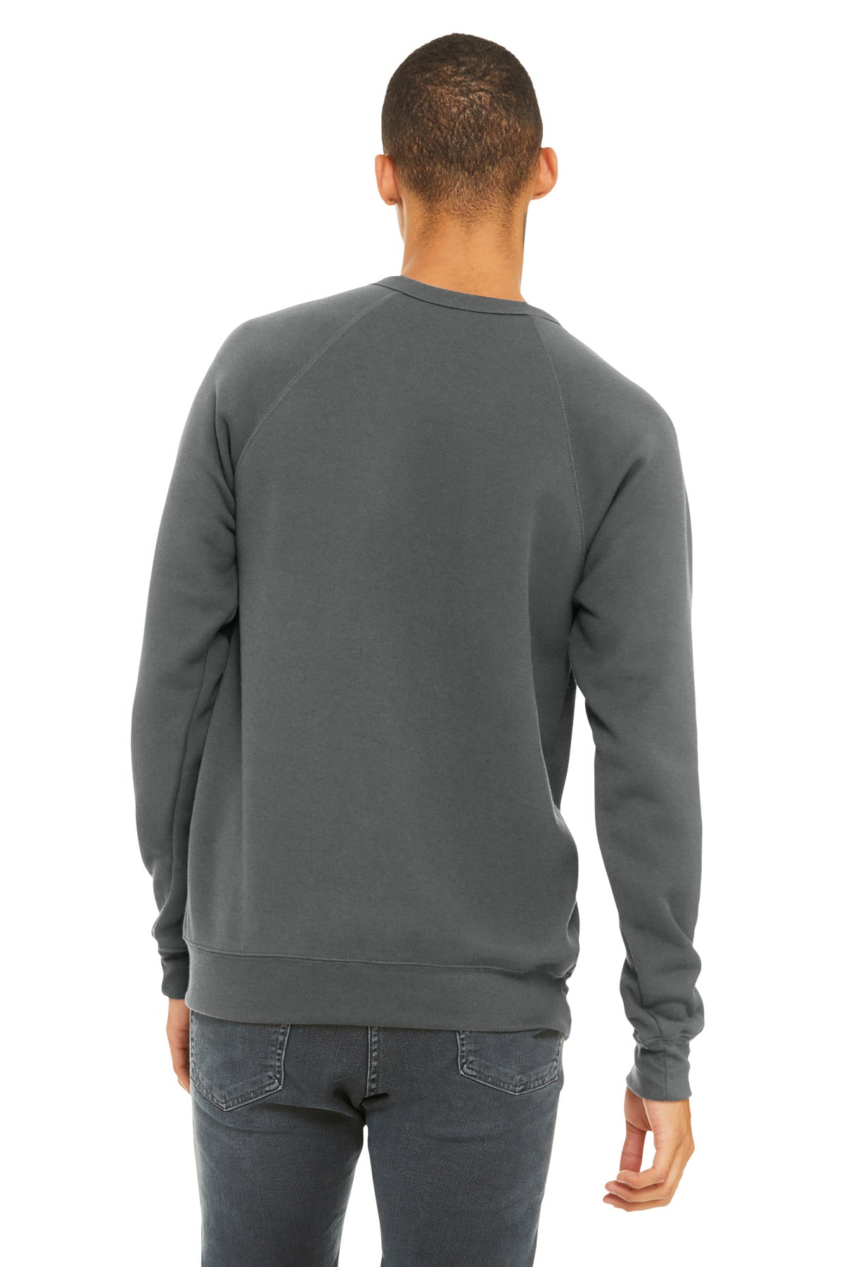Asphalt BELLA+CANVAS Unisex Sponge Fleece Raglan Sweatshirt. BC3901