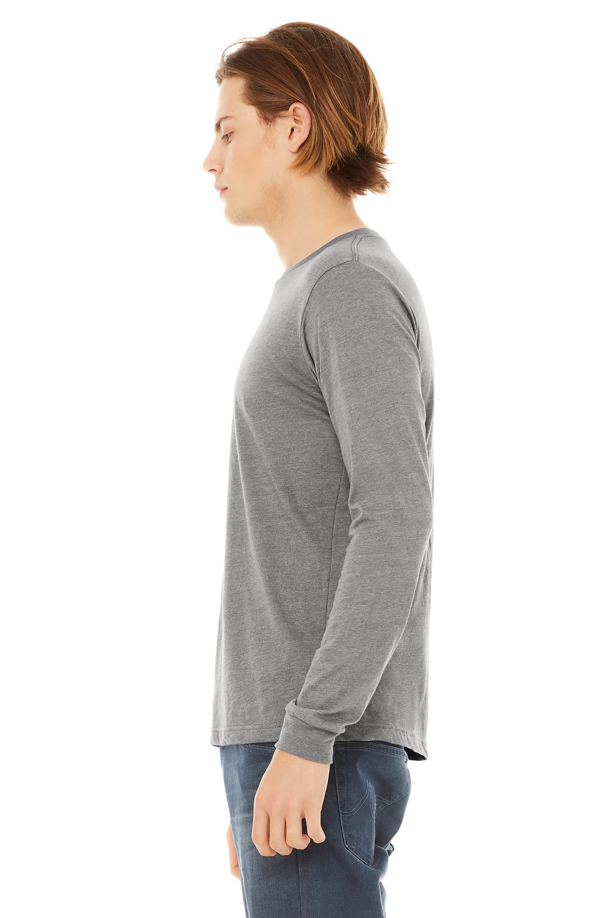 AthlGreyTB BELLA+CANVAS Unisex Triblend Long Sleeve Tee BC3513