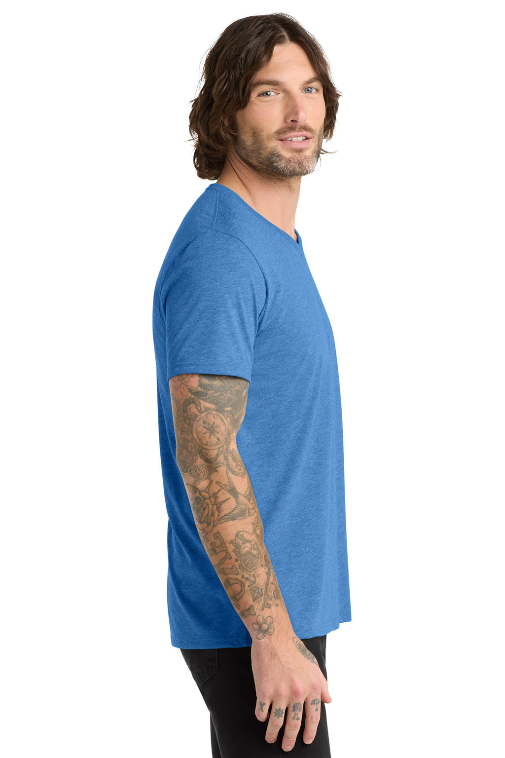 Azure Blue Allmade Unisex Tri-Blend V-Neck Tee AL2014