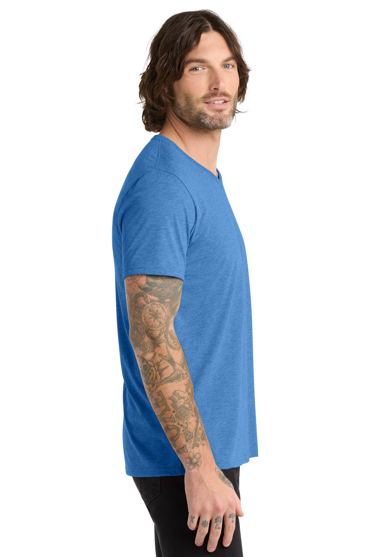 Azure Blue Allmade Unisex Tri-Blend V-Neck Tee AL2014