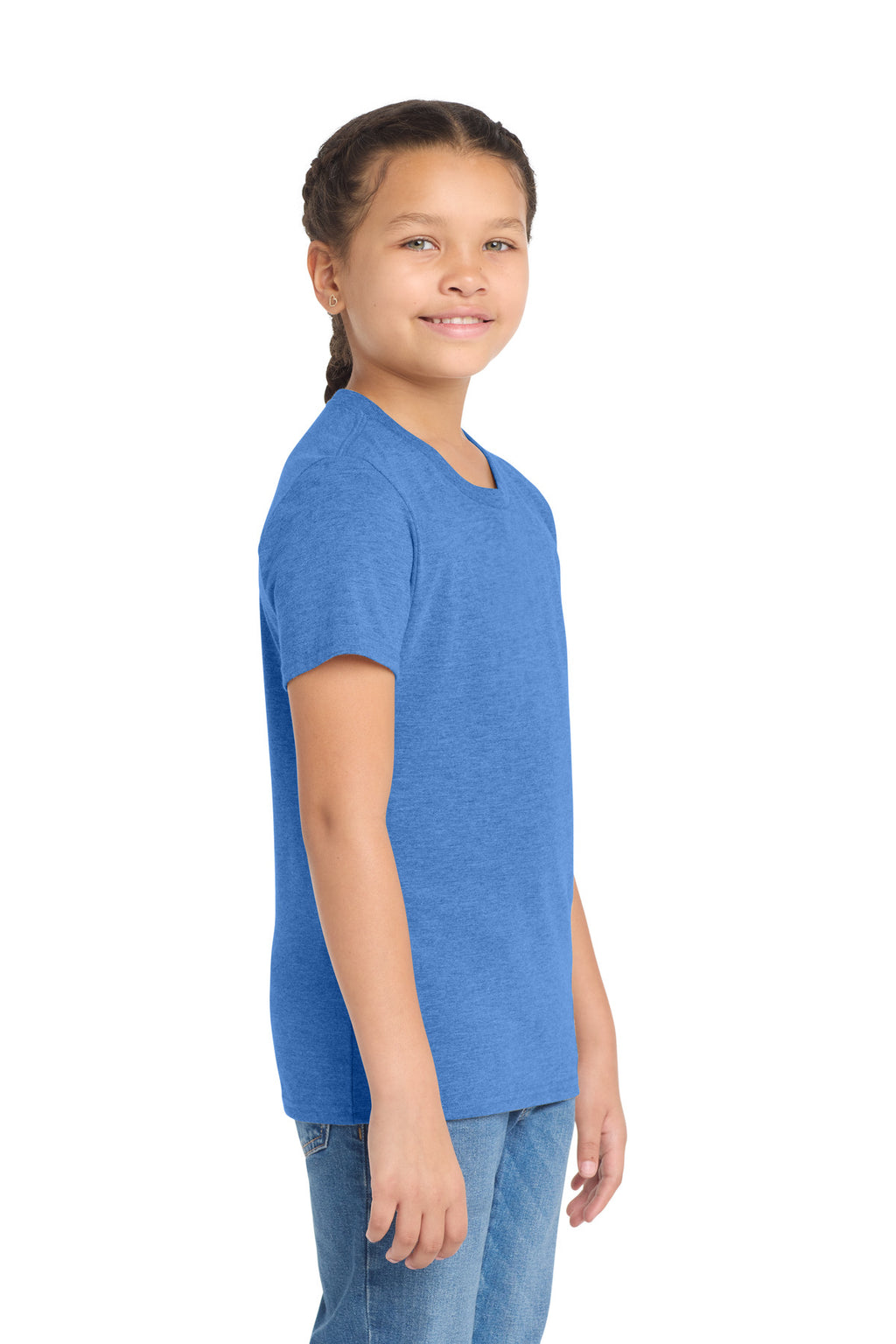 Azure Blue Allmade Youth Tri-Blend Tee AL207