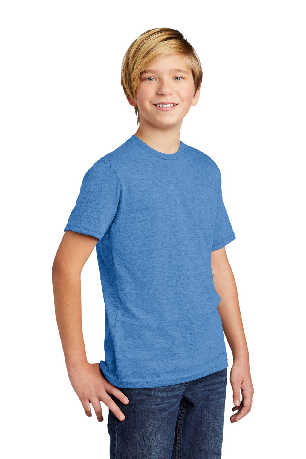 Azure Blue Allmade Youth Tri-Blend Tee AL207