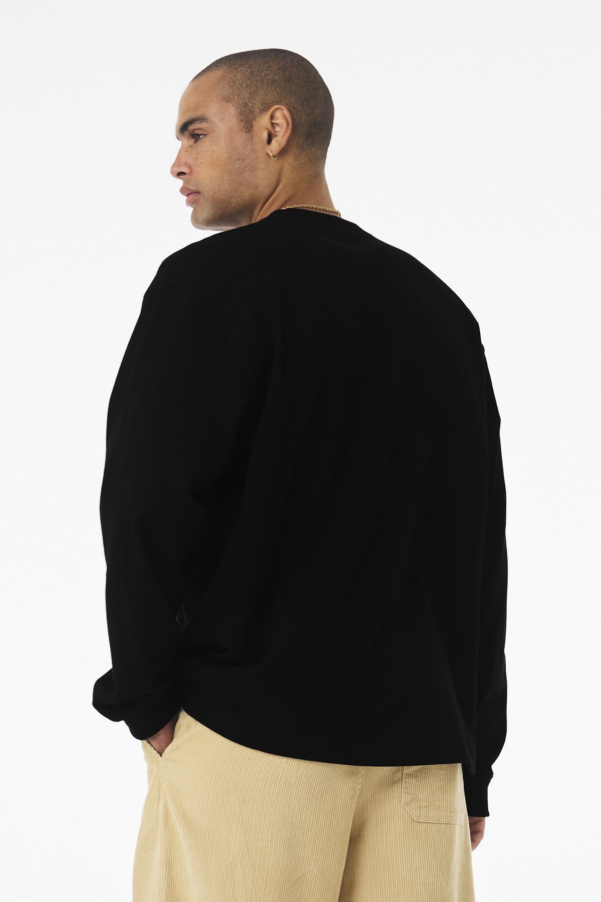 Black BELLA+CANVAS Unisex 7.5-Ounce Heavyweight Long Sleeve Tee BC4651