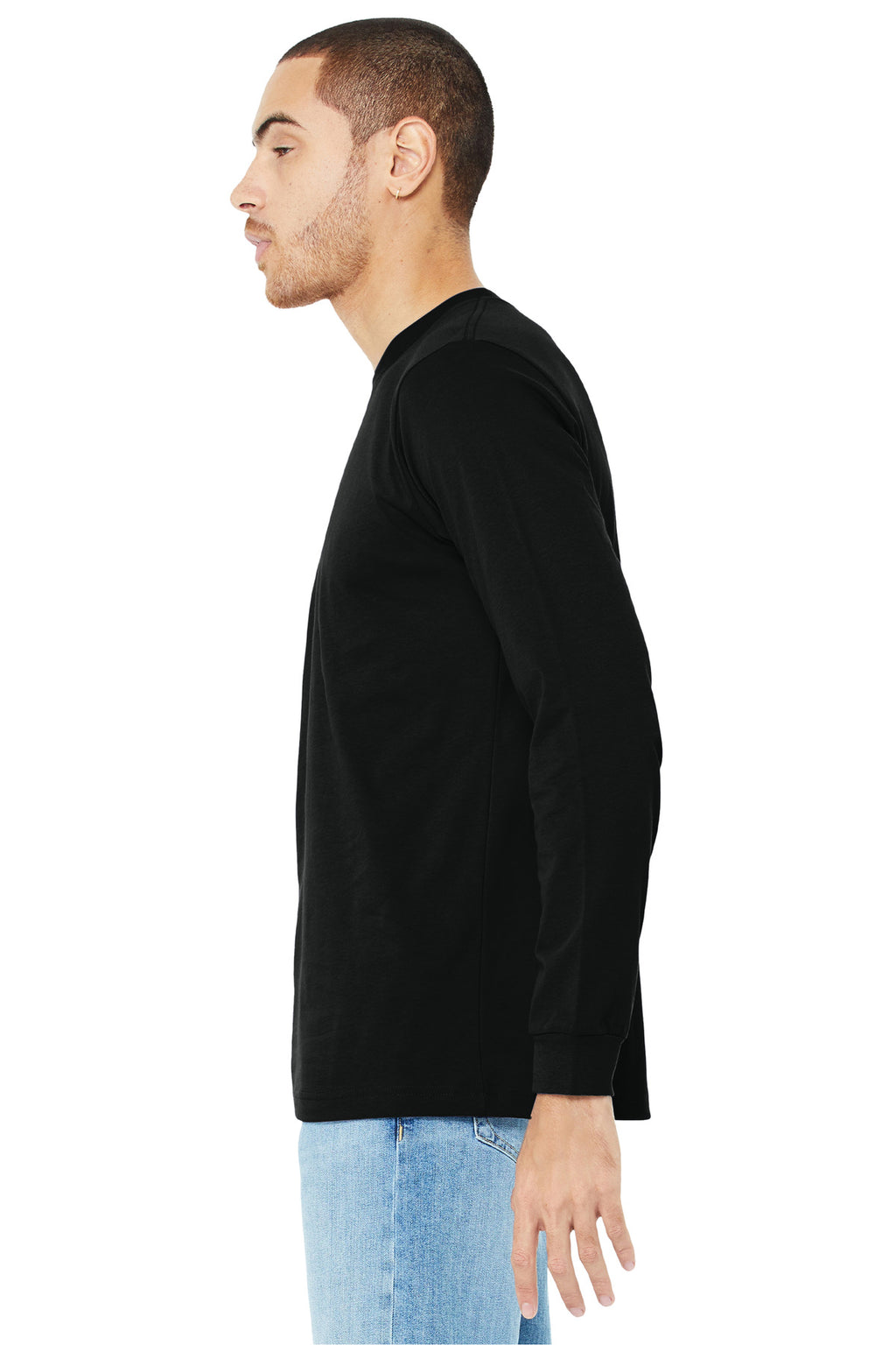 Black BELLA+CANVAS Unisex Jersey Long Sleeve Tee. BC3501
