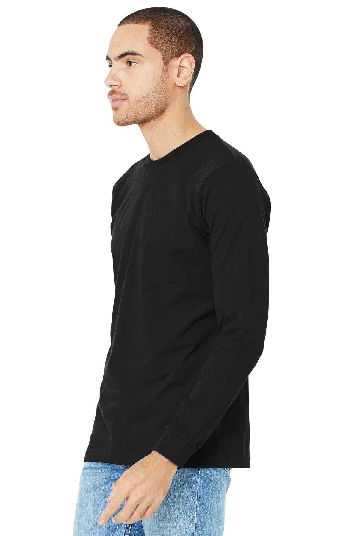 Black BELLA+CANVAS Unisex Jersey Long Sleeve Tee. BC3501