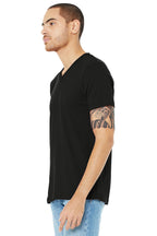 Black BELLA+CANVAS Unisex Jersey Short Sleeve V-Neck Tee. BC3005