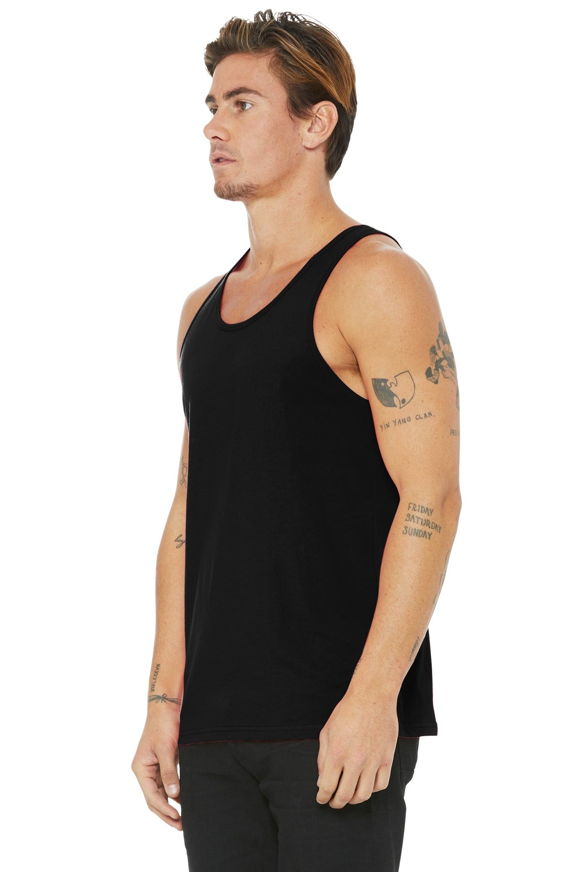 Black BELLA+CANVAS Unisex Jersey Tank. BC3480