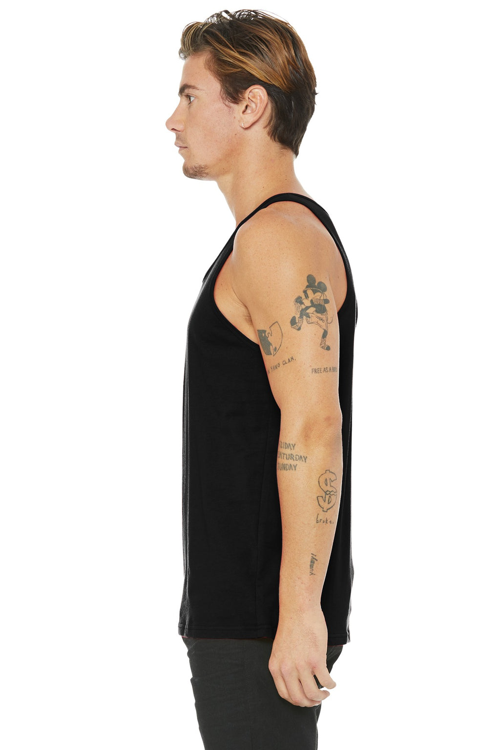 Black BELLA+CANVAS Unisex Jersey Tank. BC3480