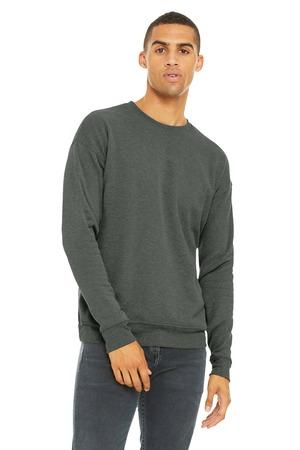Black BELLA+CANVAS Unisex Sponge Fleece Drop Shoulder Sweatshirt. BC3945