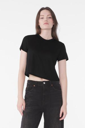 Black BELLA+CANVAS Women's Flowy Cropped Tee BC8882