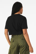Black BELLA+CANVAS Women's Jersey Crop Tee BC6482
