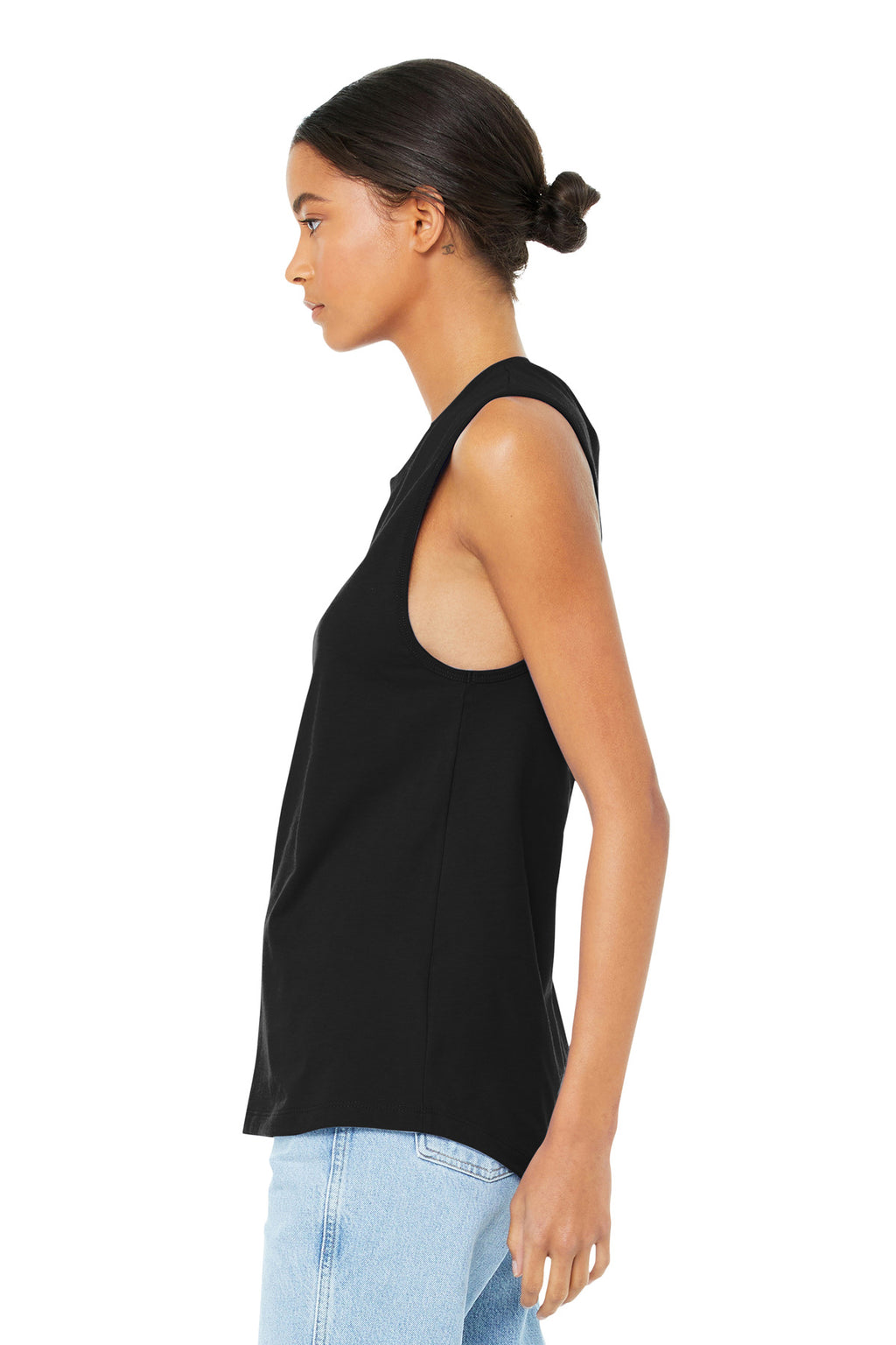 Black BELLA+CANVAS Women's Jersey Muscle Tank. BC6003