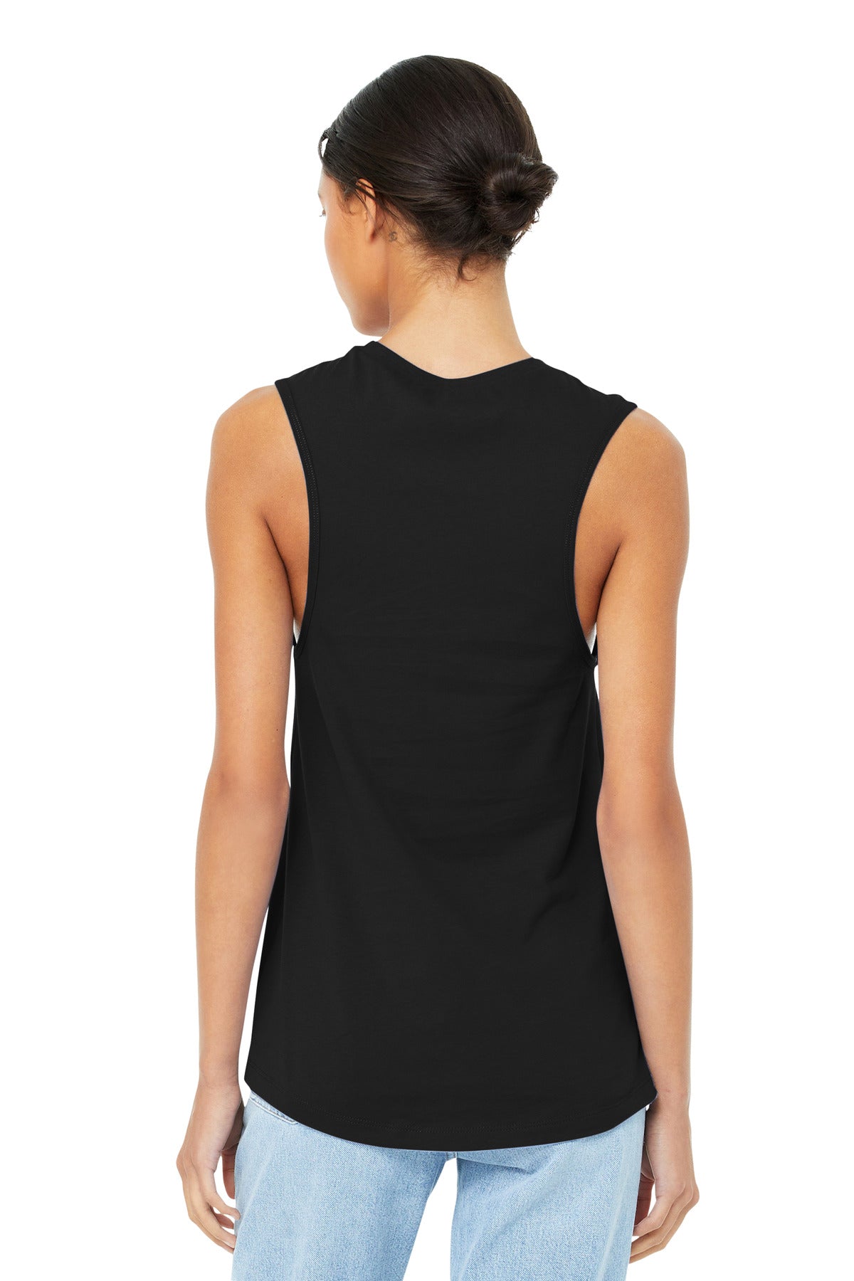 Black BELLA+CANVAS Women's Jersey Muscle Tank. BC6003