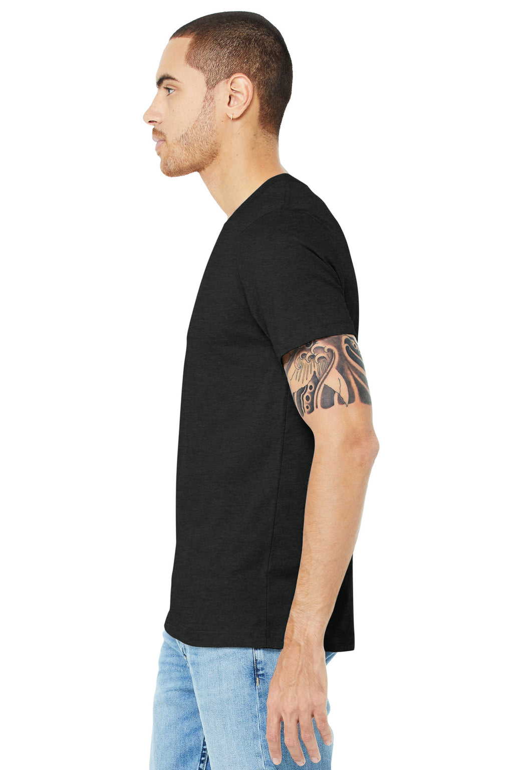 Black Ht BELLA+CANVAS Unisex Heather CVC Short Sleeve Tee. BC3001CVC