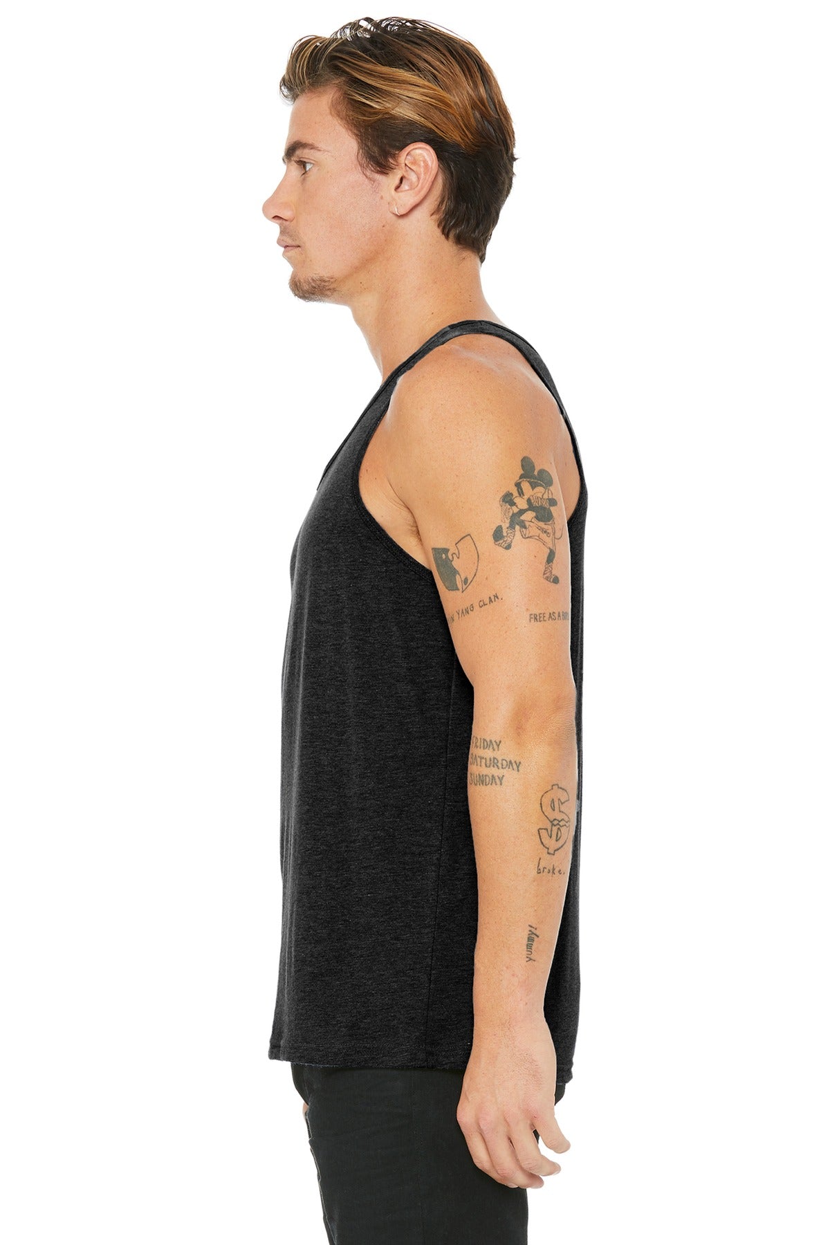 Black Ht BELLA+CANVAS Unisex Jersey Tank. BC3480