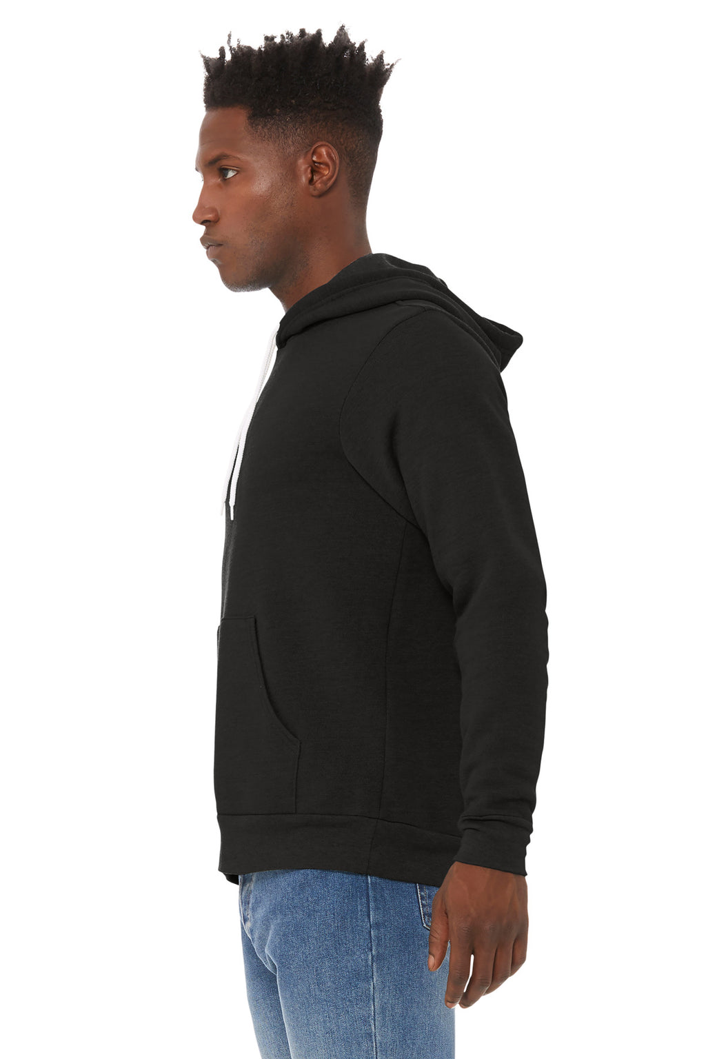 Black Ht BELLA+CANVAS Unisex Sponge Fleece Pullover Hoodie. BC3719