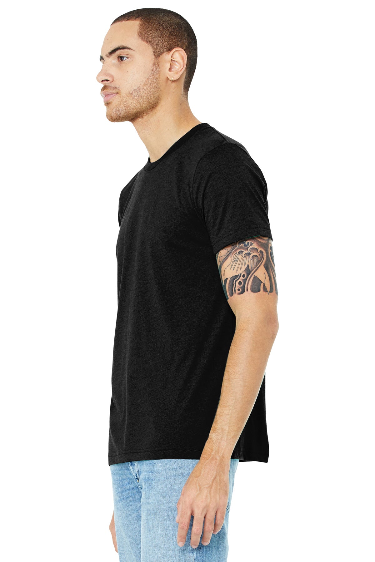 Black Ht TB BELLA+CANVAS Unisex Triblend Short Sleeve Tee. BC3413