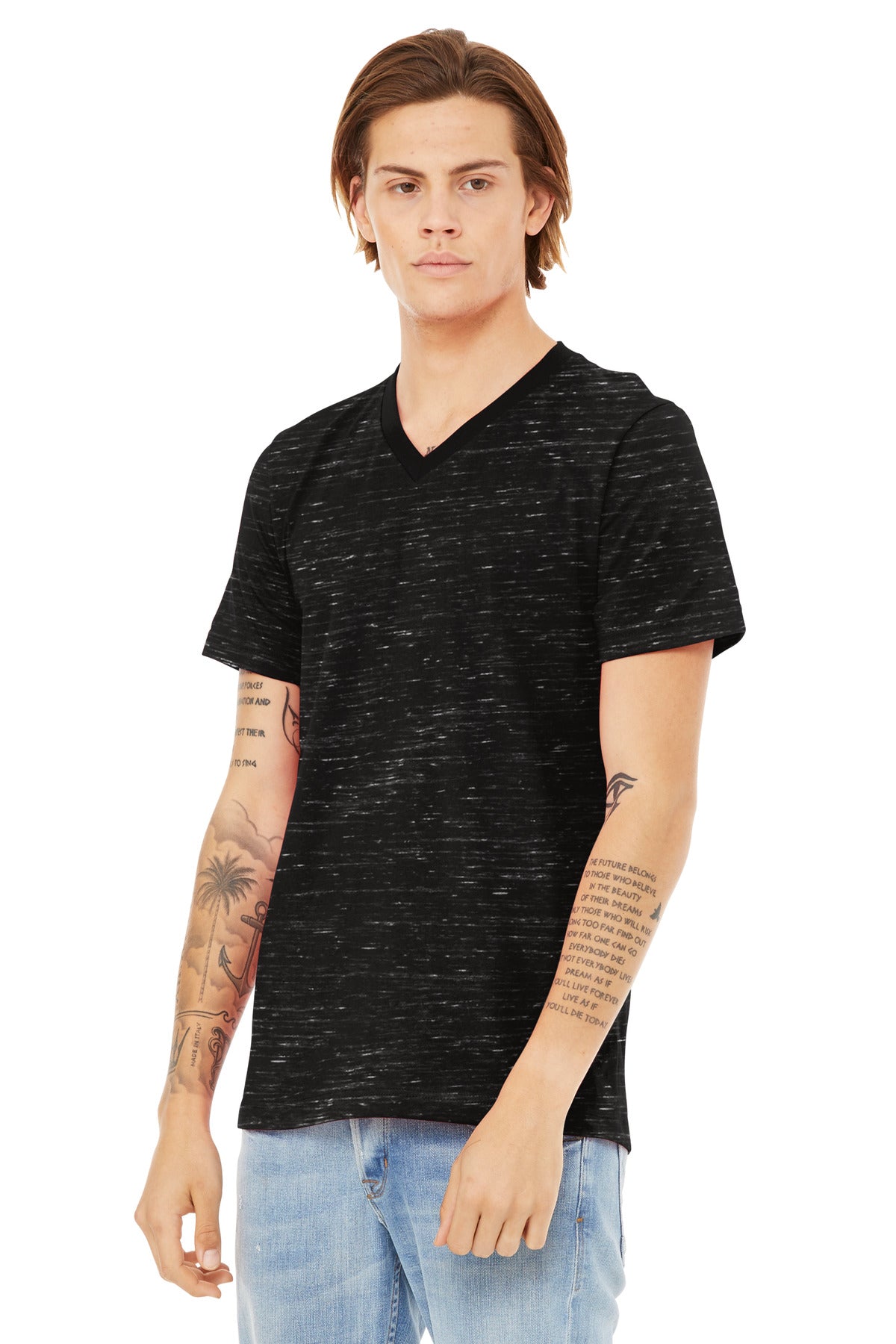 BlackMrbl BELLA+CANVAS Unisex Textured Jersey V-Neck Tee BC3655