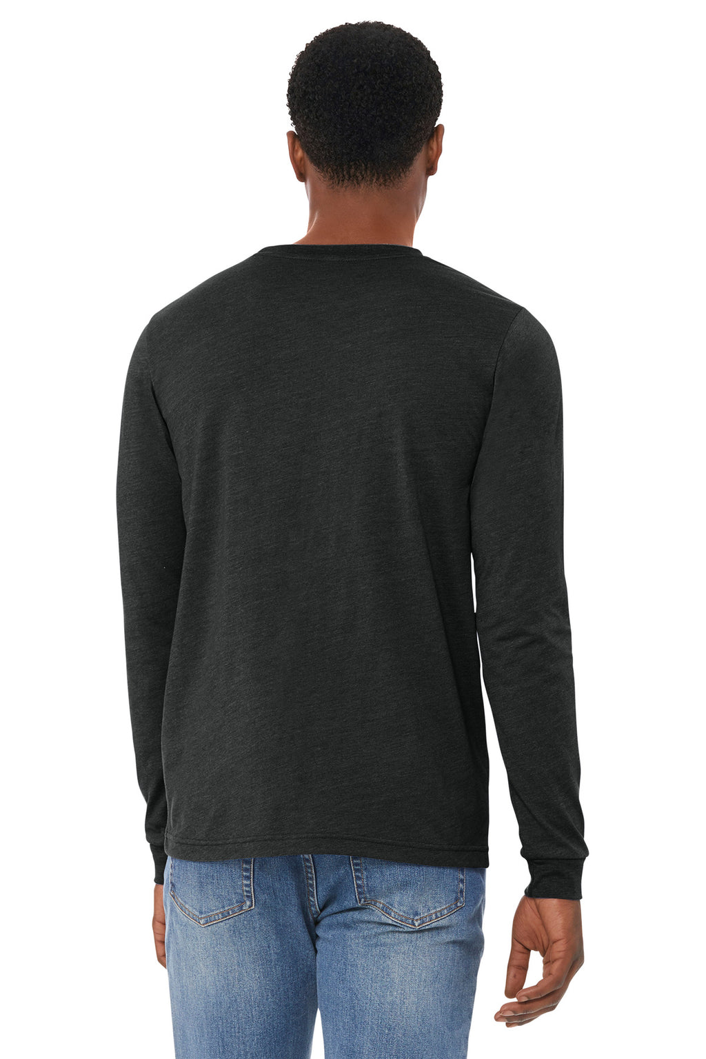 BlkHthr BELLA+CANVAS Unisex Heather CVC Long Sleeve Tee BC3501CVC