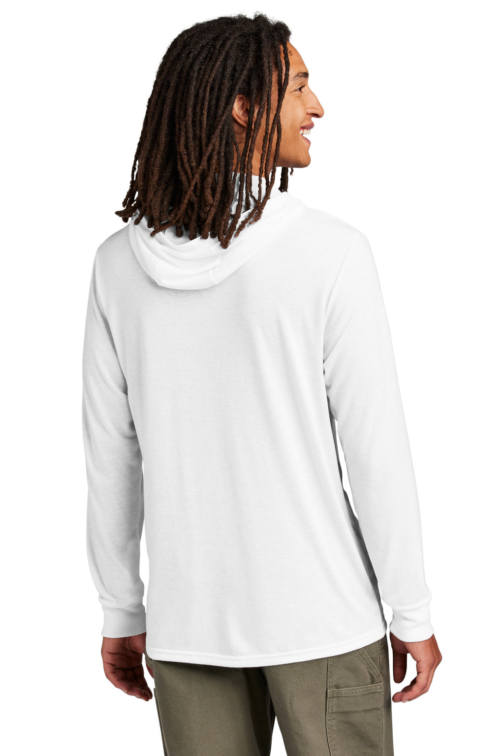 BrtWhite Allmade Unisex Tri-Blend Hoodie Tee AL6003
