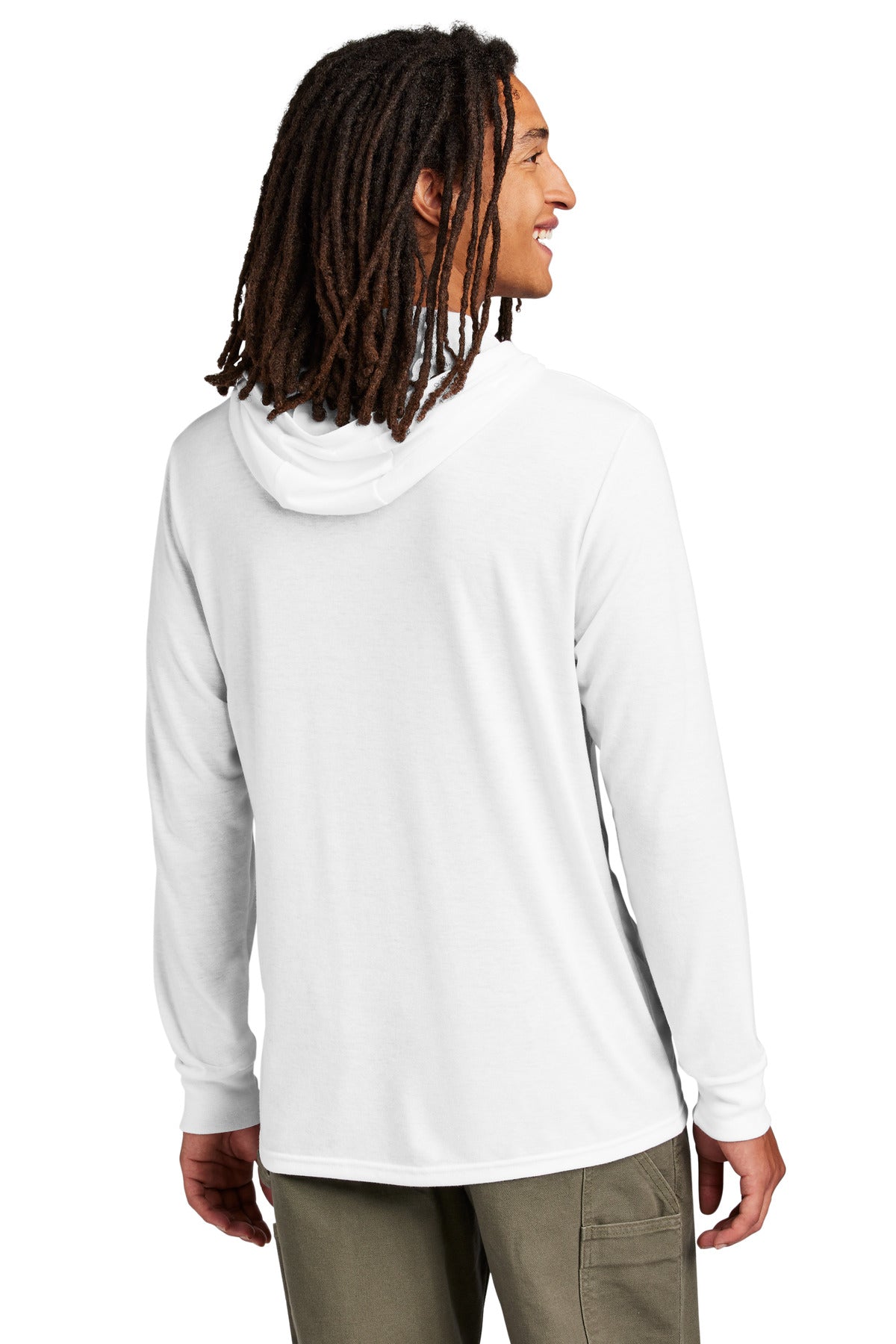 BrtWhite Allmade Unisex Tri-Blend Hoodie Tee AL6003