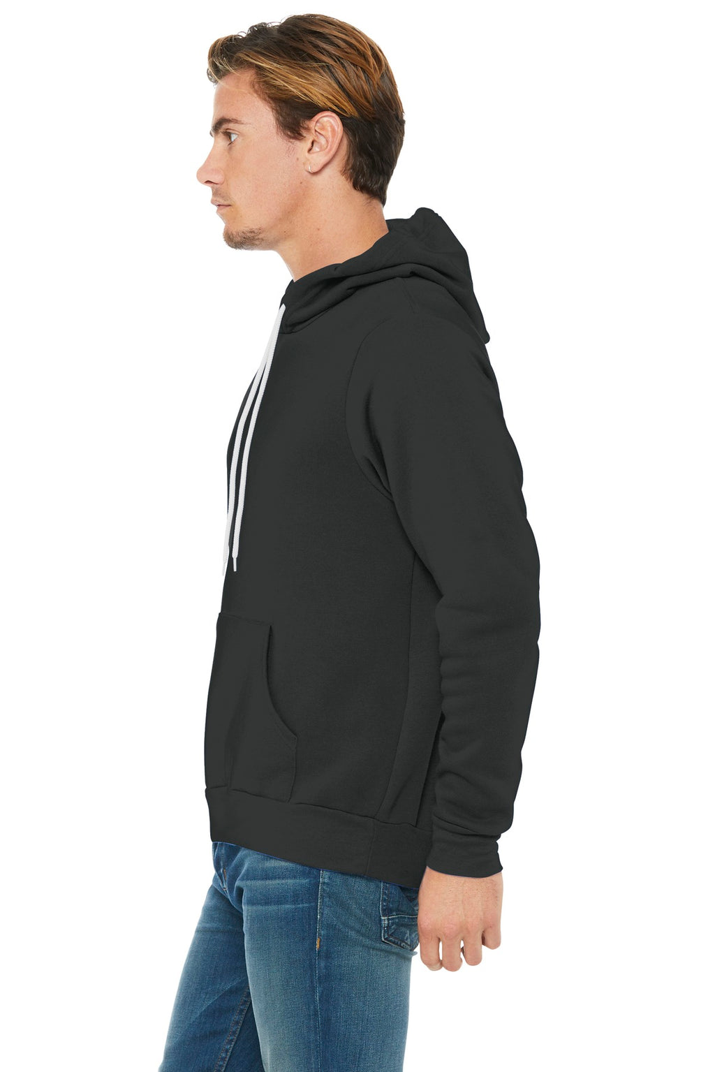 Dark Grey BELLA+CANVAS Unisex Sponge Fleece Pullover Hoodie. BC3719