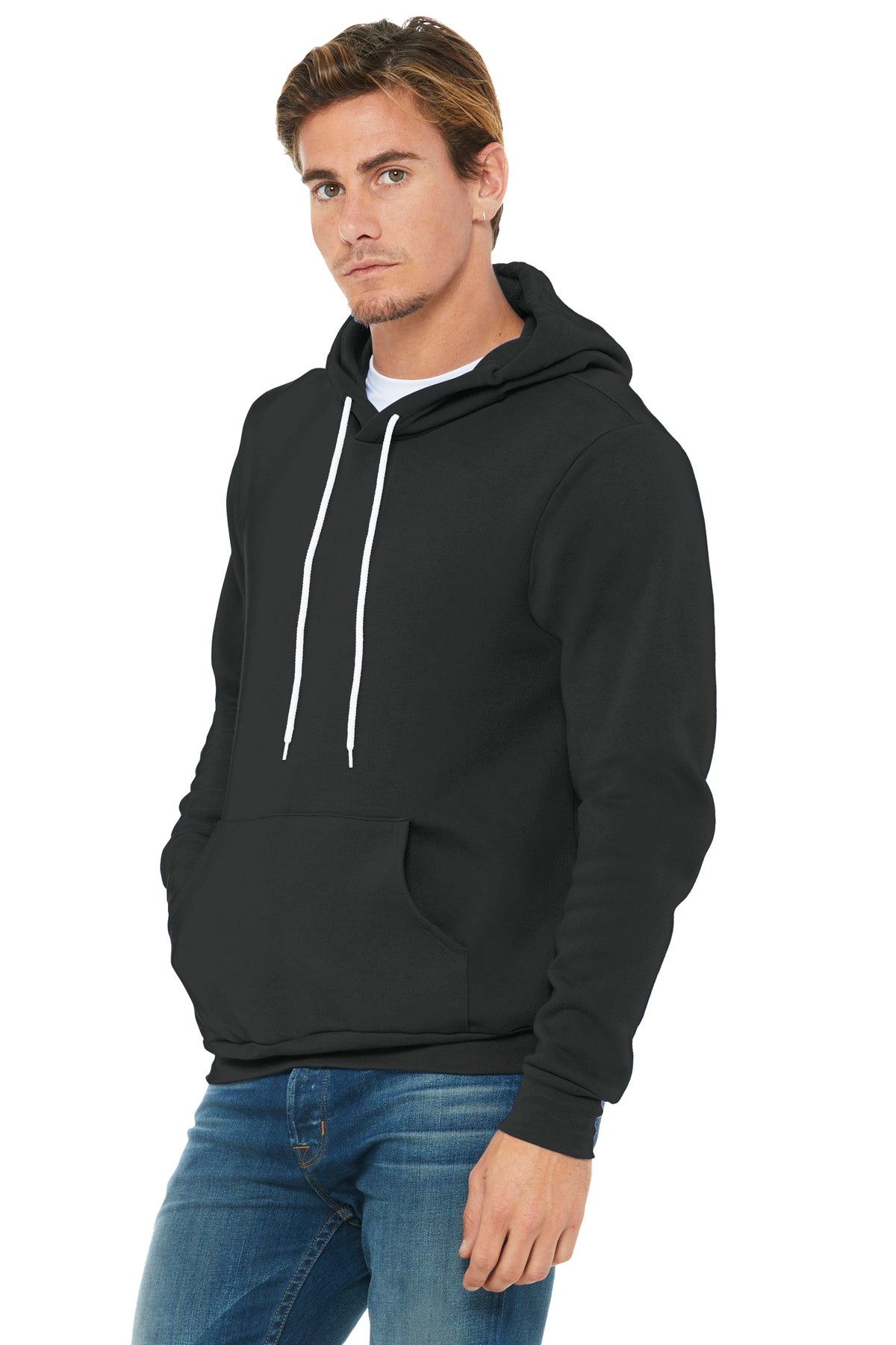 Dark Grey BELLA+CANVAS Unisex Sponge Fleece Pullover Hoodie. BC3719