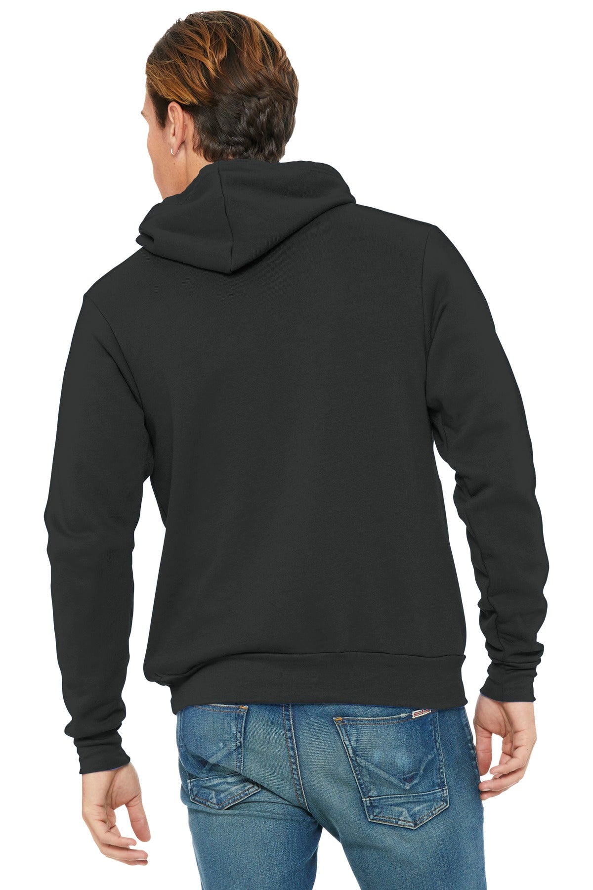 Dark Grey BELLA+CANVAS Unisex Sponge Fleece Pullover Hoodie. BC3719