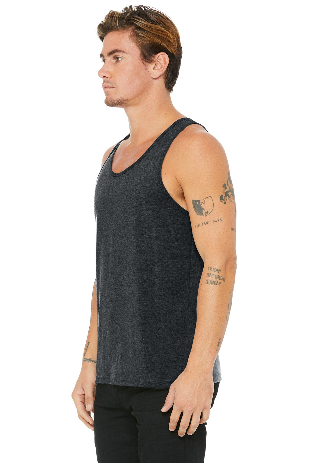 Dark Grey Ht BELLA+CANVAS Unisex Jersey Tank. BC3480