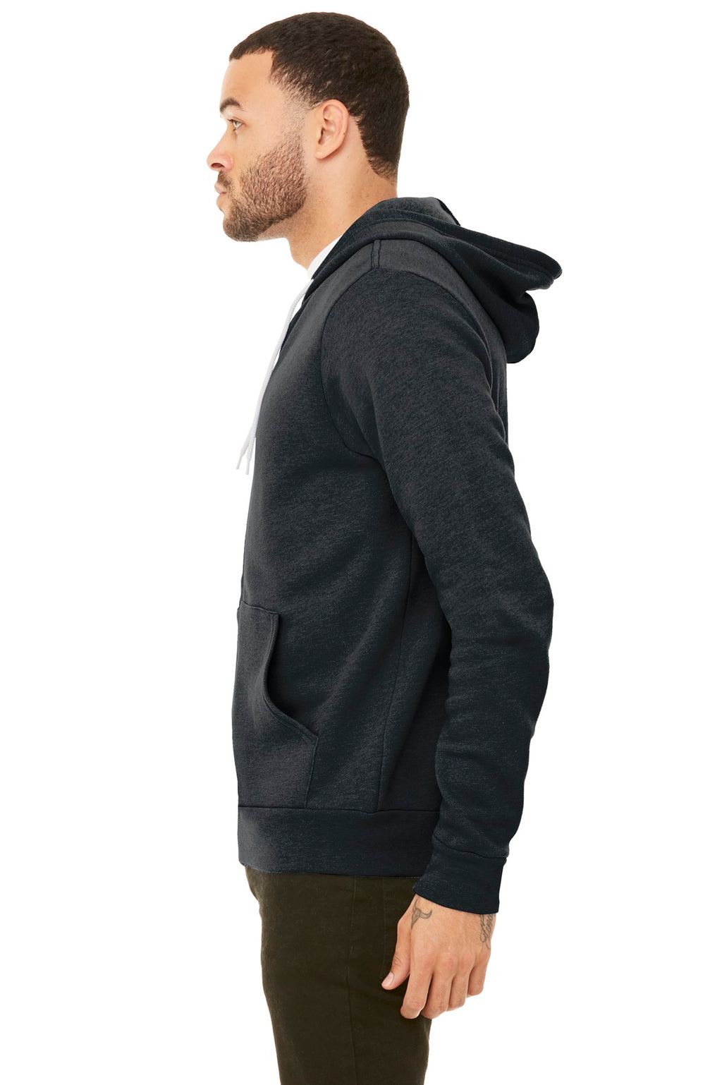 Dark Grey Ht BELLA+CANVAS Unisex Sponge Fleece Pullover Hoodie. BC3719