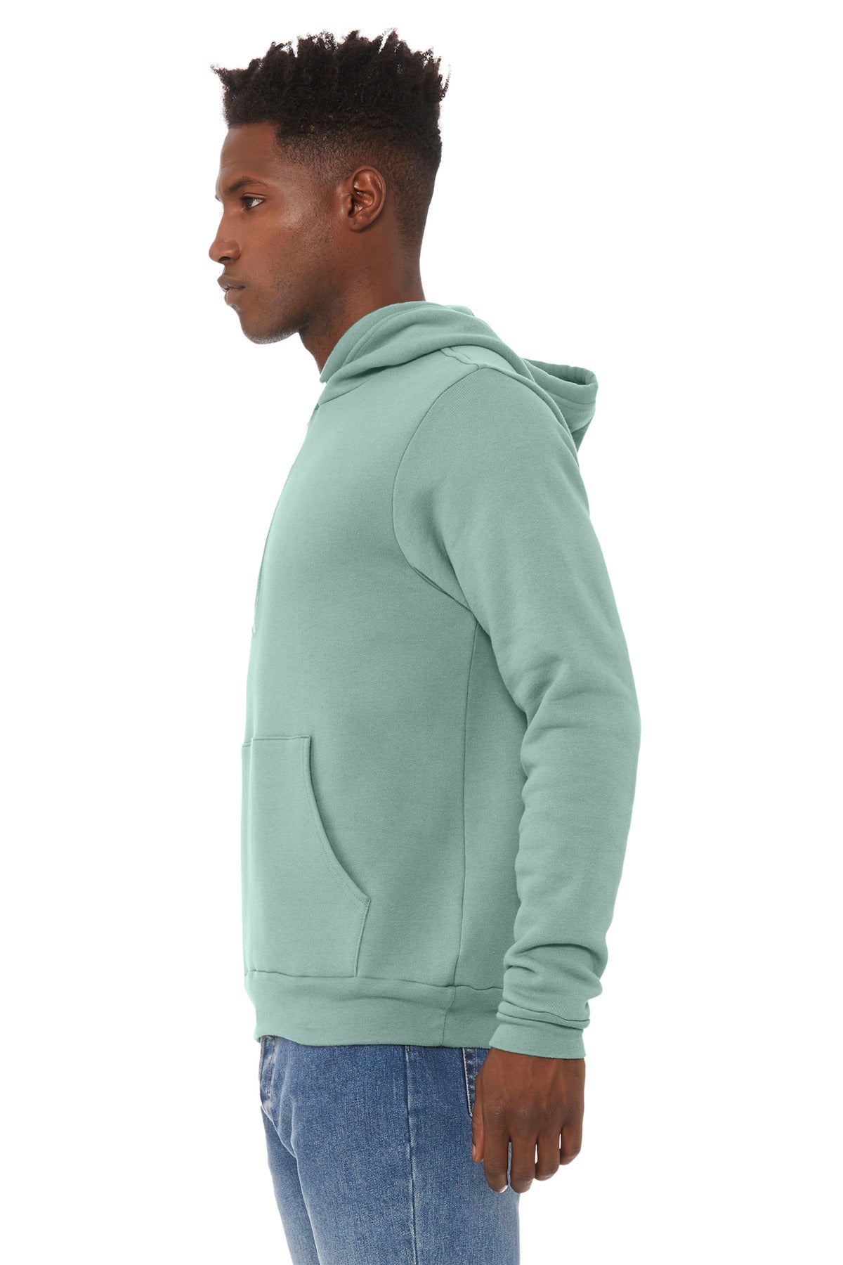 DustyBlue BELLA+CANVAS Unisex Sponge Fleece Pullover Hoodie. BC3719