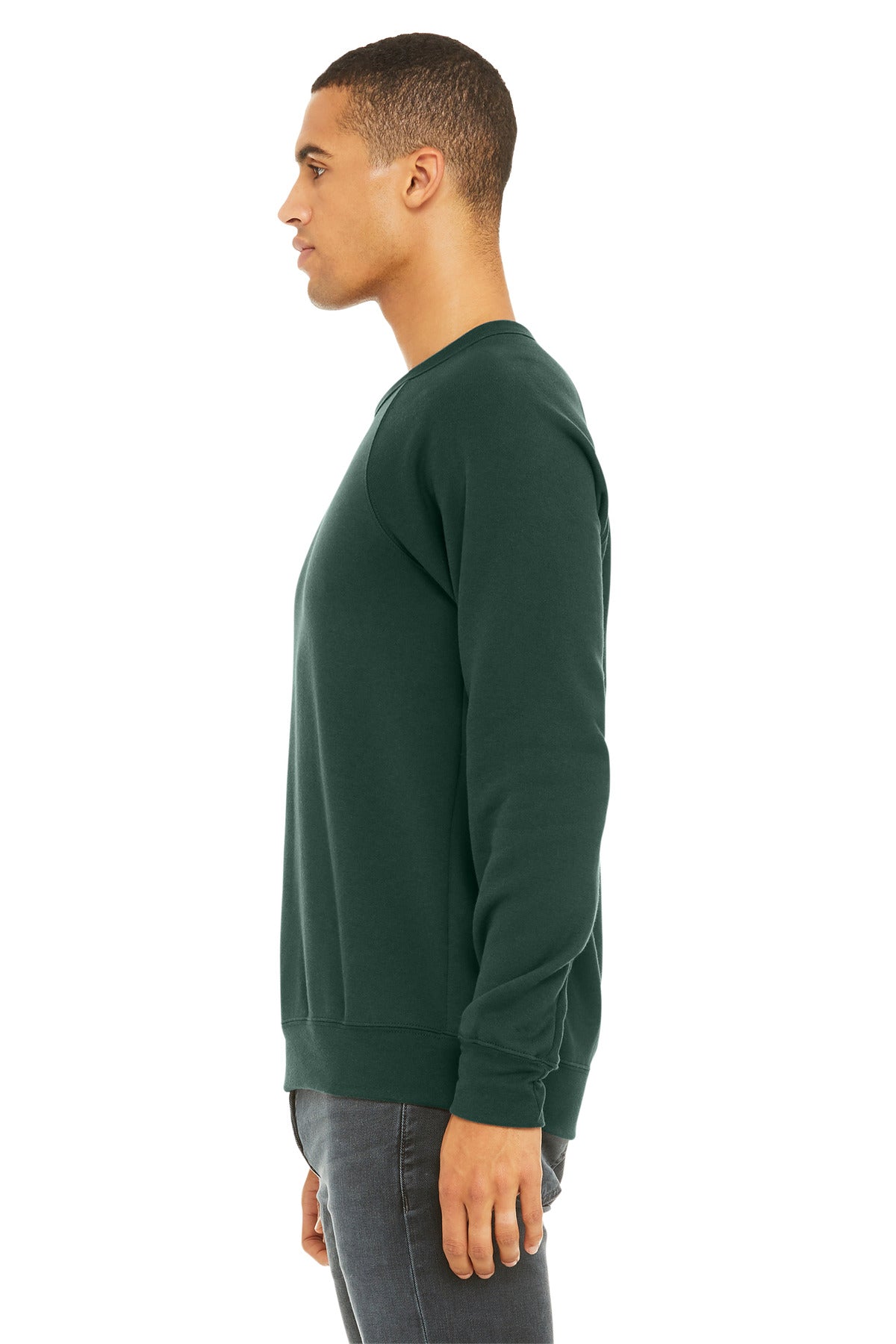 FOREST BELLA+CANVAS Unisex Sponge Fleece Raglan Sweatshirt. BC3901