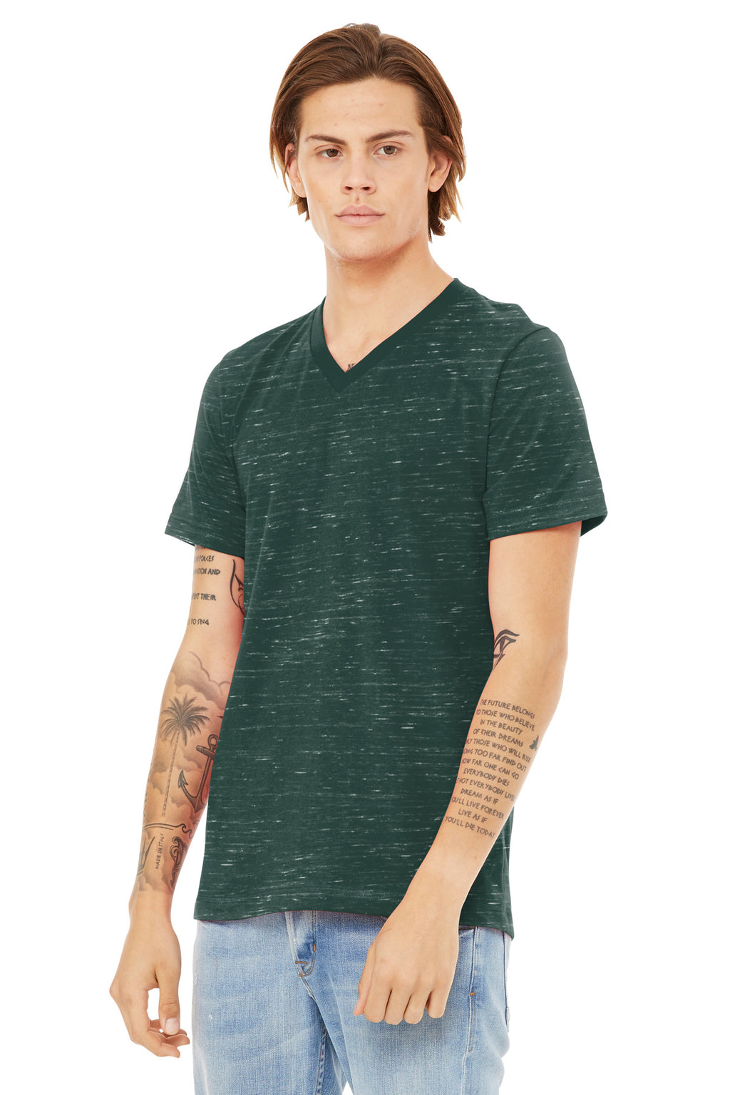 ForestMrbl BELLA+CANVAS Unisex Textured Jersey V-Neck Tee BC3655