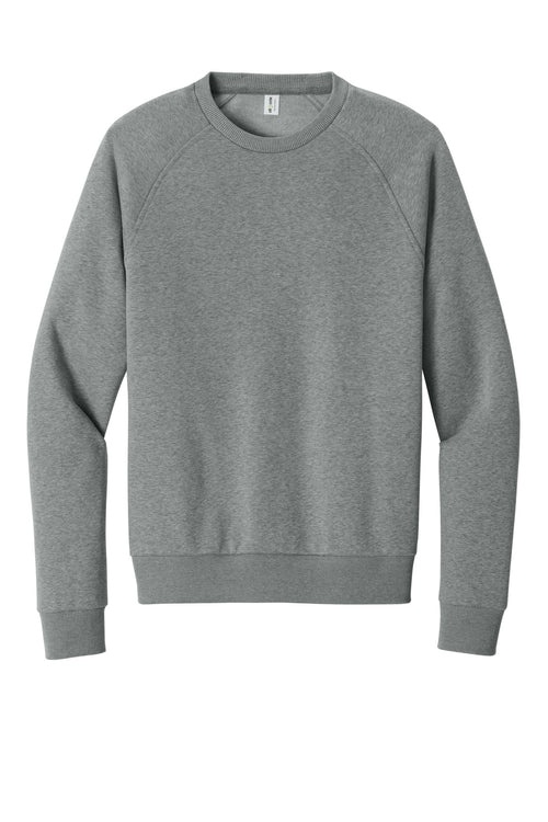 Front View of AlumGryHtr Allmade Unisex Organic CVC Fleece Crewneck Sweatshirt AL5004