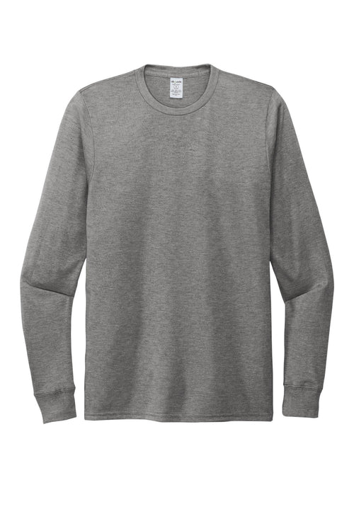 Front View of Aluminum Grey Allmade Unisex Tri-Blend Long Sleeve Tee AL6004