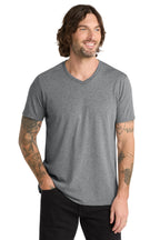 Front View of Aluminum Grey Allmade Unisex Tri-Blend V-Neck Tee AL2014