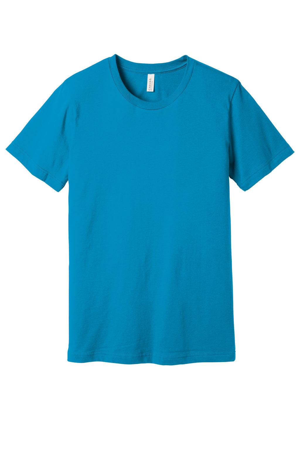 Front View of Aqua BELLA+CANVAS Unisex Jersey Short Sleeve Tee. BC3001