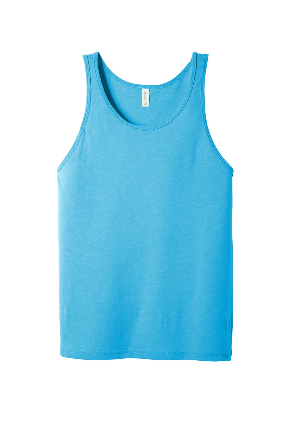 Front View of Aqua TB BELLA+CANVAS Unisex Jersey Tank. BC3480