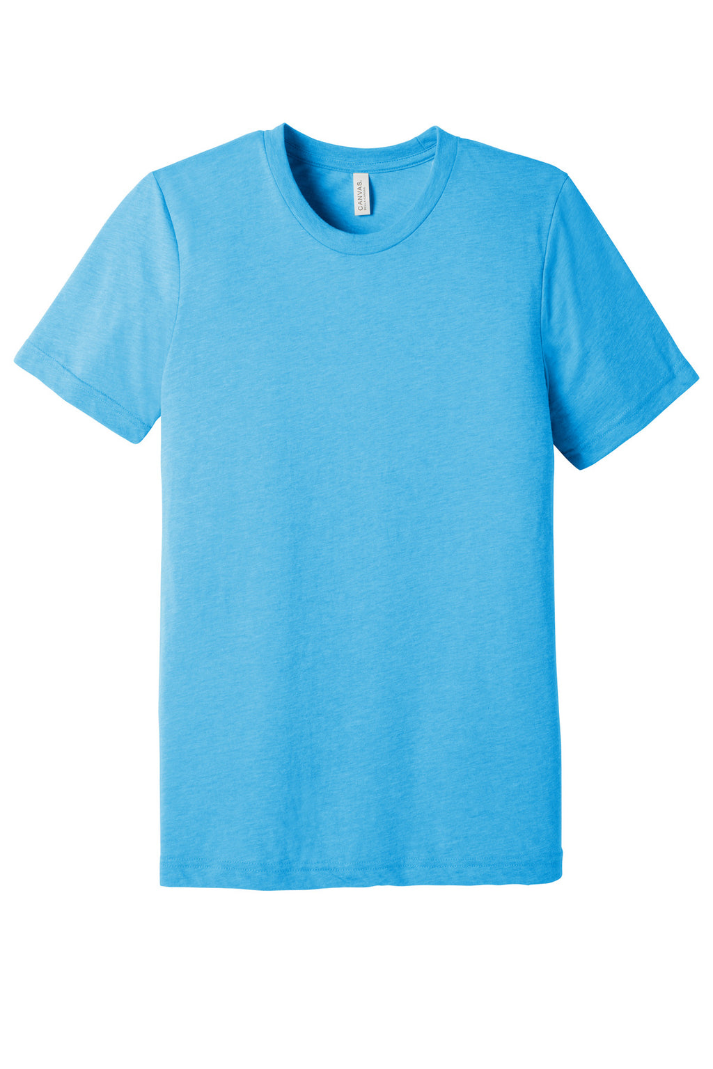 Front View of Aqua TB BELLA+CANVAS Unisex Triblend Short Sleeve Tee. BC3413