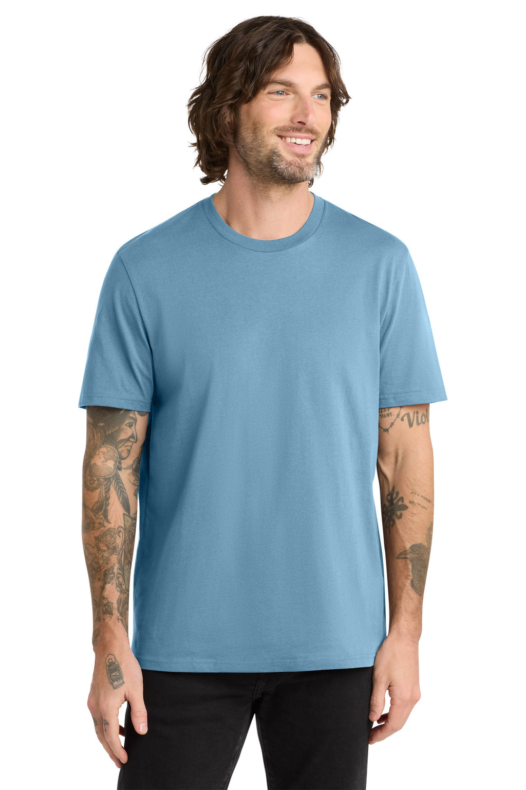 Front View of ArcticBlue Allmade Unisex Organic Cotton Tee. AL2100