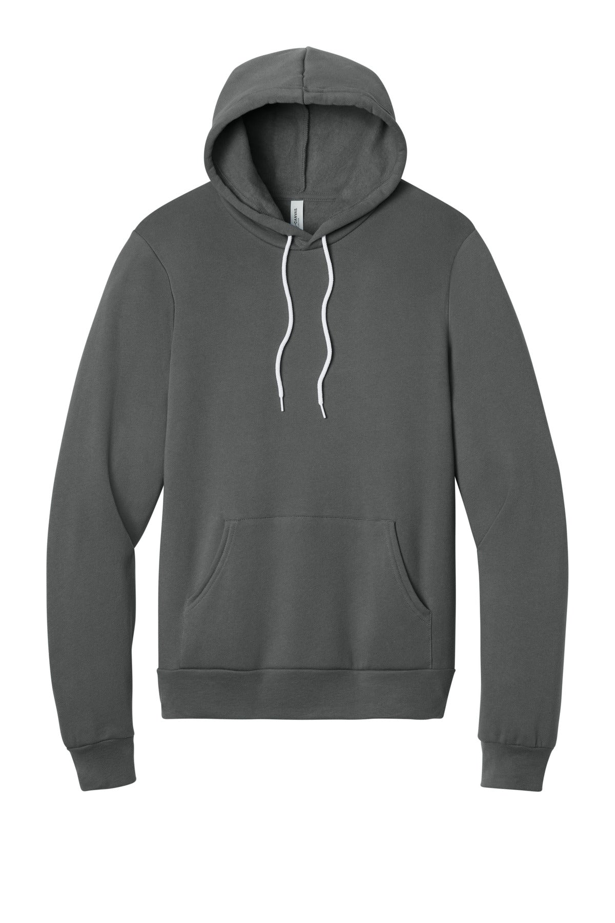 Front View of Asphalt BELLA+CANVAS Unisex Sponge Fleece Pullover Hoodie. BC3719