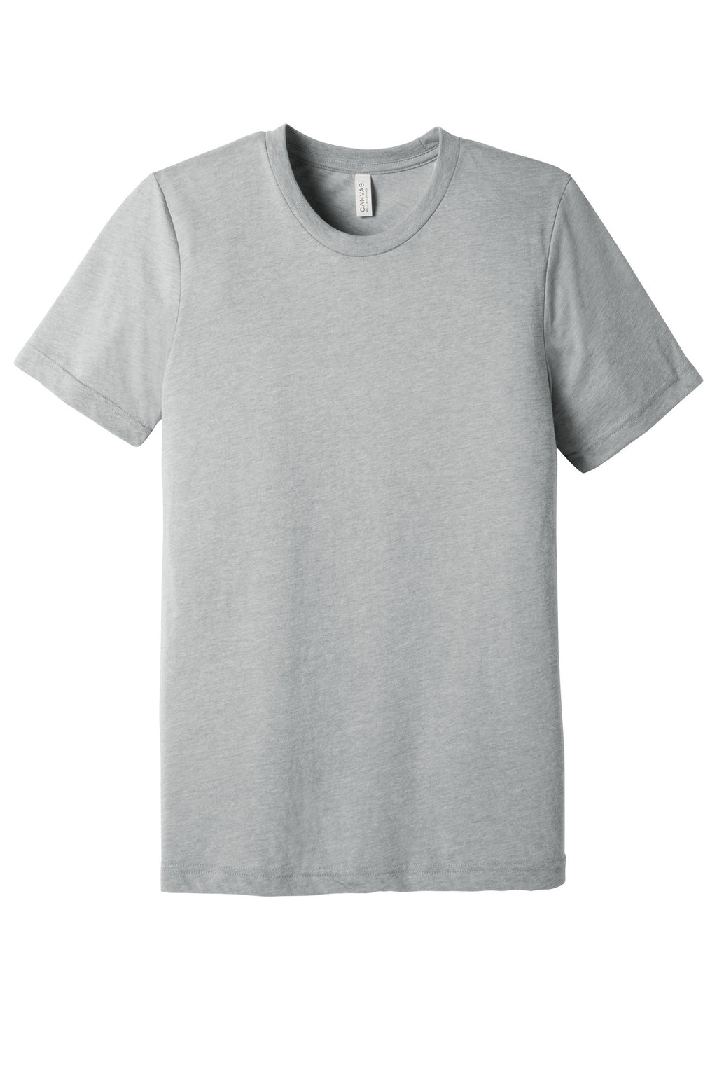 Front View of Athl Grey TB BELLA+CANVAS Unisex Triblend Short Sleeve Tee. BC3413