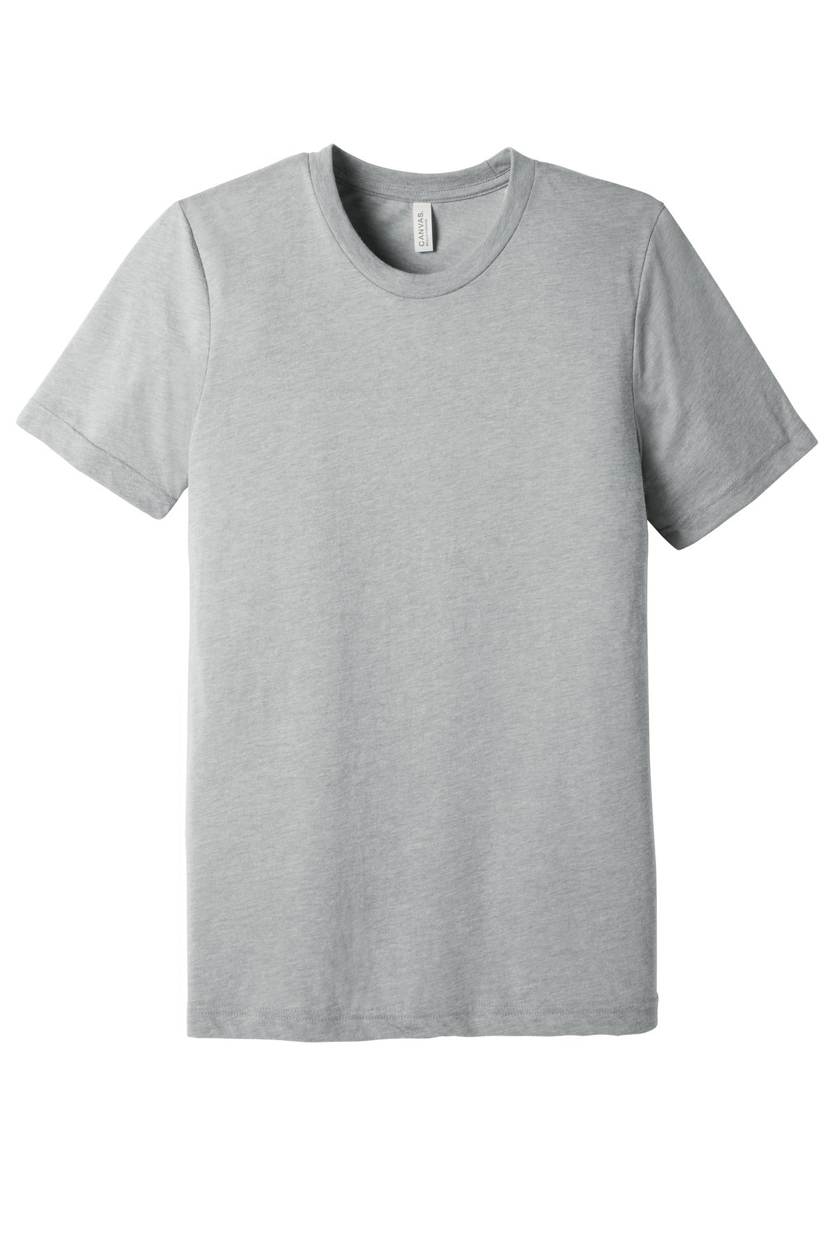 Front View of Athl Grey TB BELLA+CANVAS Unisex Triblend Short Sleeve Tee. BC3413