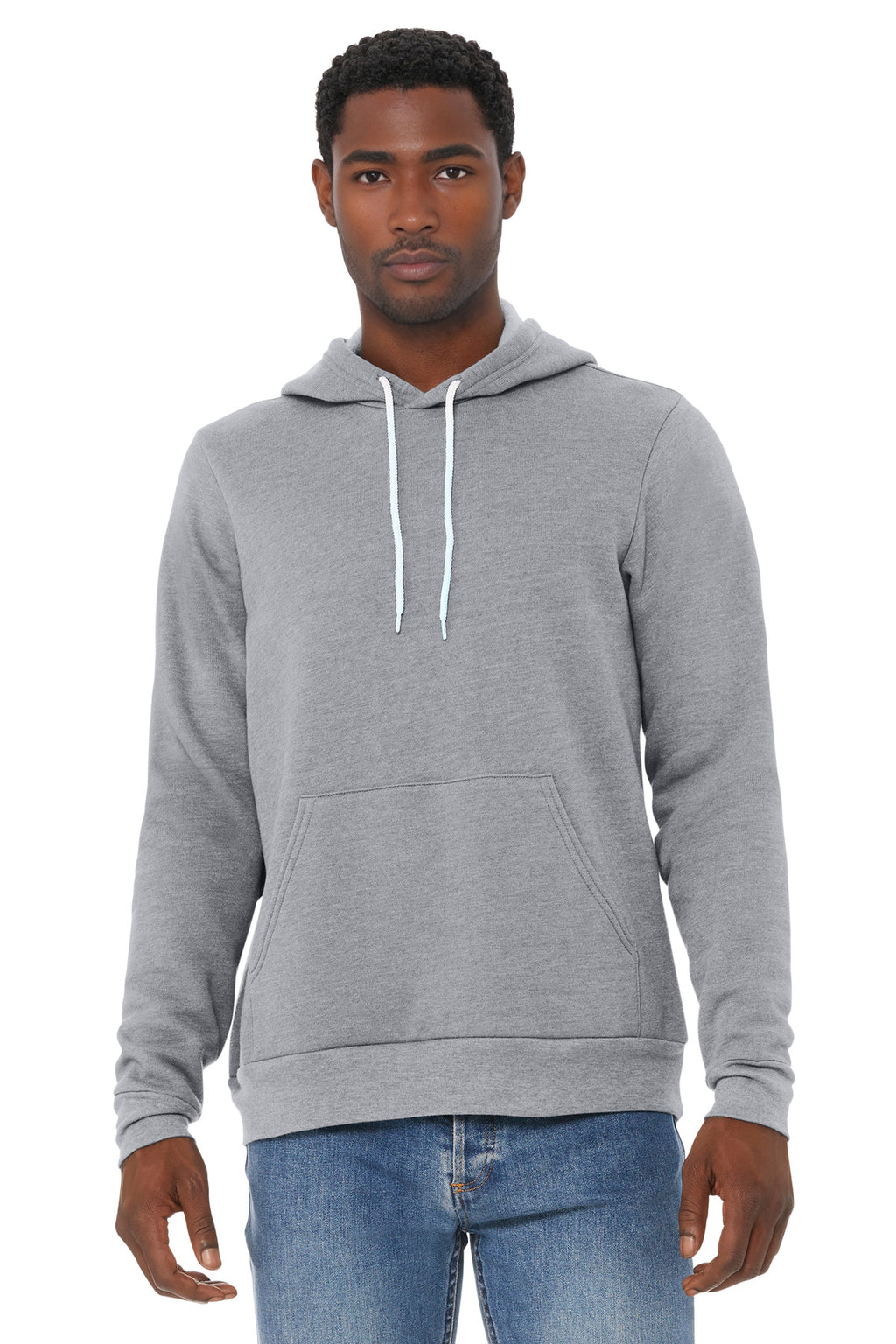 Front View of Athletic Ht BELLA+CANVAS Unisex Sponge Fleece Pullover Hoodie. BC3719